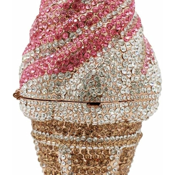 Elegant Pink and Gold Ice Cream Cone Clutch - Picture 2 of 8